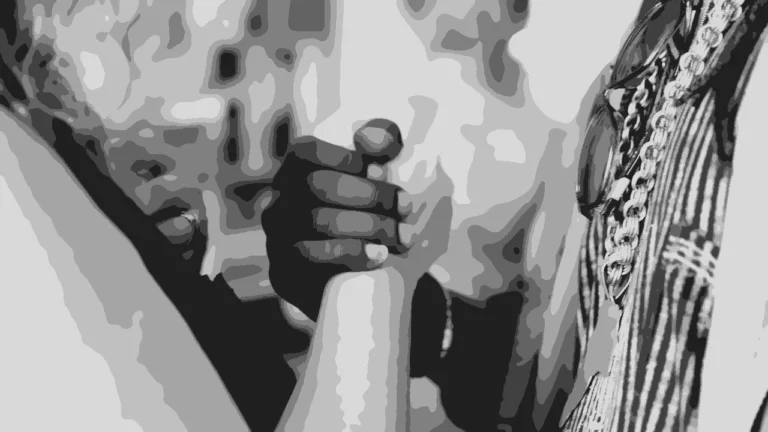 Graphical illustration of two people holding hands